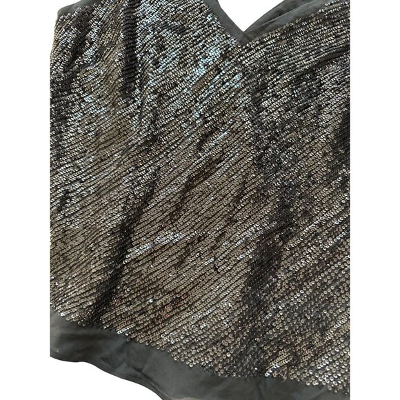 BANANA REPUBLIC Black Sequin Silk Blend Tank Top Size M - Picture 7 of 7